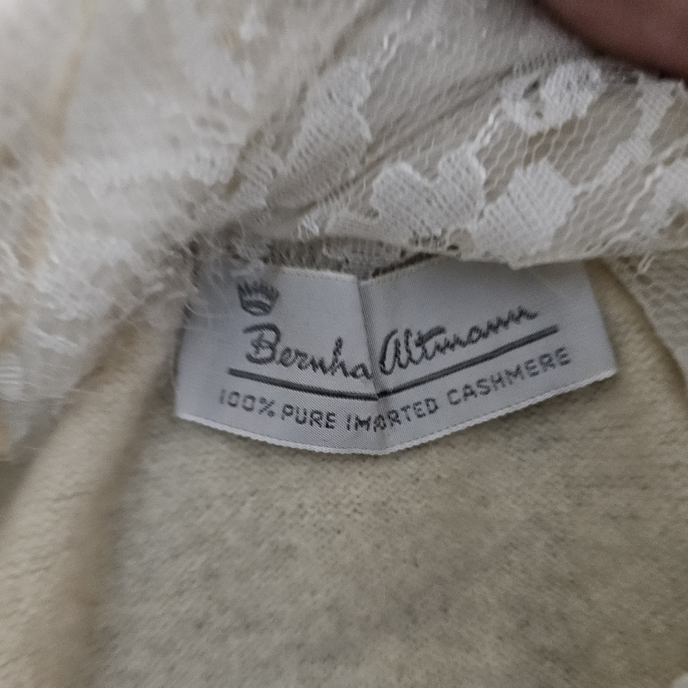 VTG 1950s Berhma Altmann 100% Cashmere And Arctic Fox Collar Sweater Medium? - Picture 7 of 8